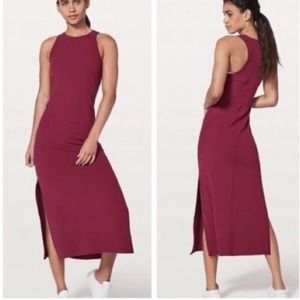 Lululemon Dress Womens 8 Red Get Going Racerback Maxi Stretch Casual Sleeveless